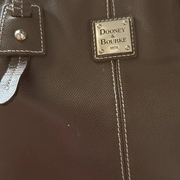 Dooney & Bourke Davis Leather Tote Bag Olive Green Zipper Preowned - Picture 16 of 16